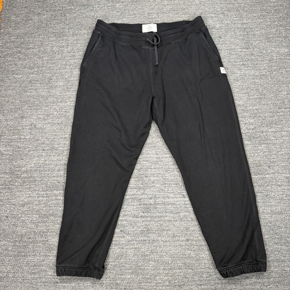 Reigning Champ Sweatpants Men 2XL XXL  Black Midweight Terry Standard Drawstring
